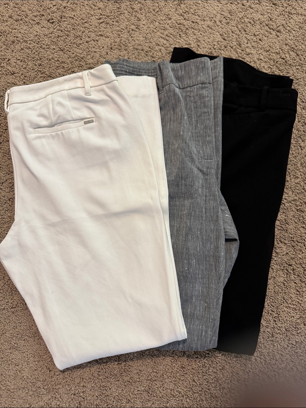 White House Black Market Women's Chinos in White, Gray, Black - Trio